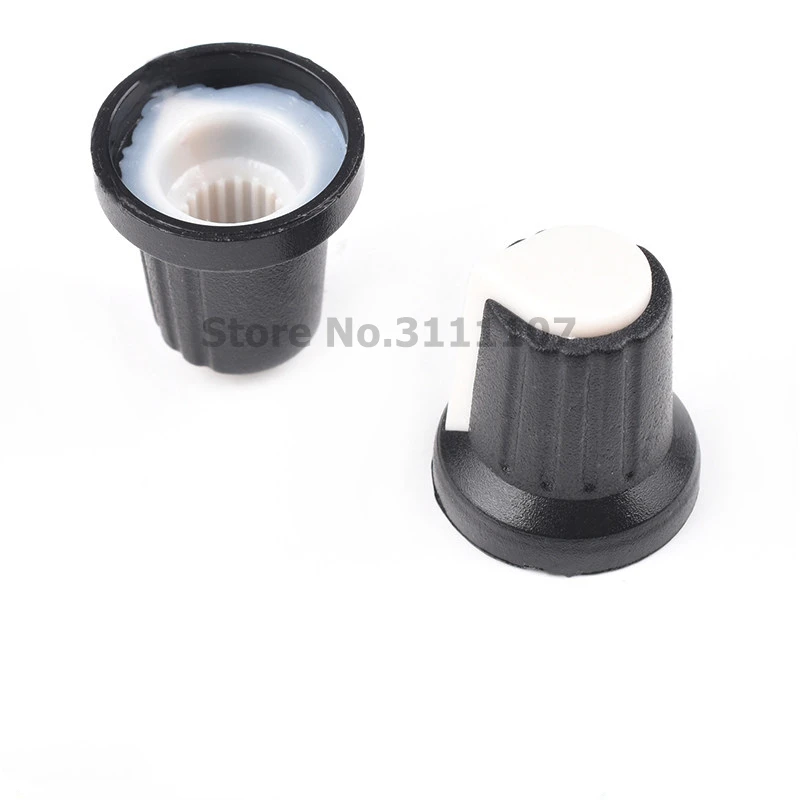 5 Juegos WH148 1K 10K 20K 50K 100K 500K Ohm 15mm resistencia de potenciómetro giratorio cónico lineal de 3 pines para Arduino con tapa blanca AG2 - imagen 2