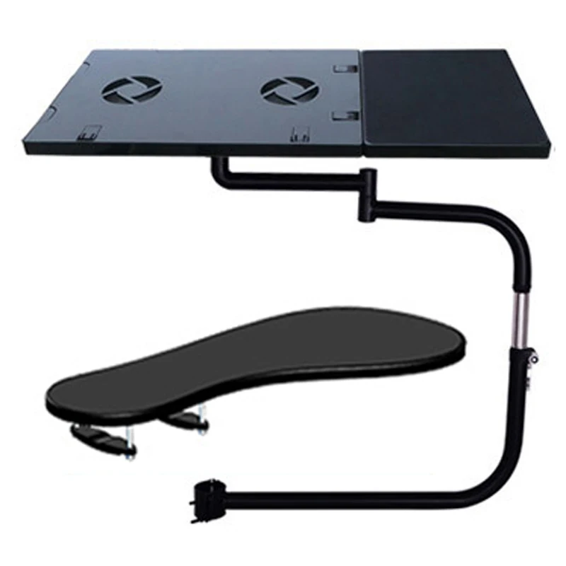 D-mount OK331-Soporte de teclado cuadrado multifuncional + alfombrilla de ratón, reposabrazos, soporte de escritorio para portátil, alfombrilla de ratón de acero inoxidable de 20kg - imagen 3