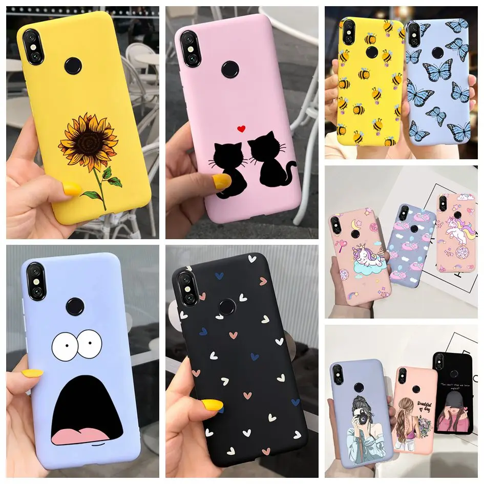 Para Xiaomi Mi A2 lite Funda Xiaomi MiA2 Lite contraportada 5,84 "TPU mate Funda de teléfono de moda para Xiomi Mi A 2 lite Funda Redmi6 Pro