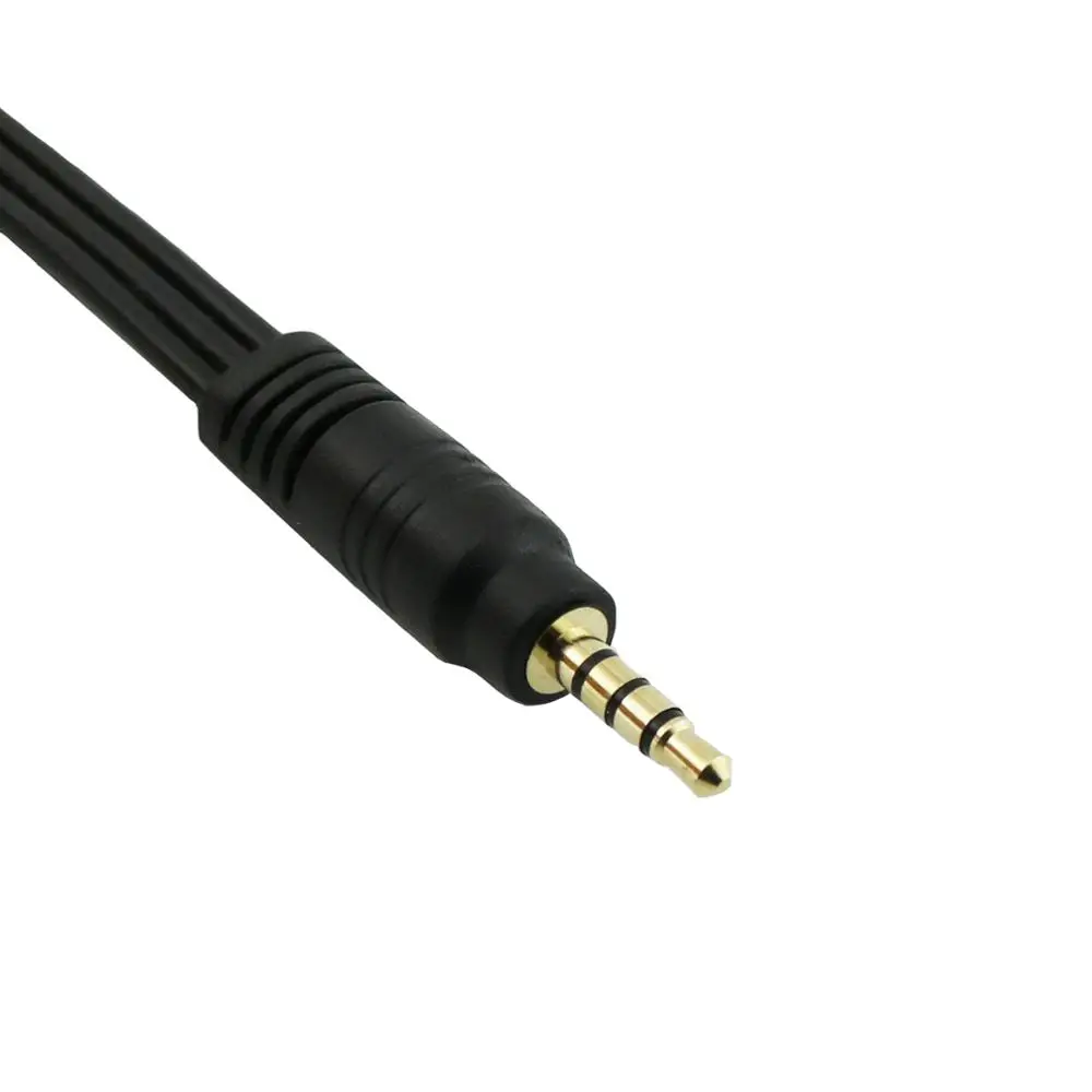 1 unidad 3,5mm 1/8 "4 polos TRRS macho a 3x3,5mm conector hembra Audio macho a hembra extensión Y Cable conector divisor 1FT/30CM - imagen 3