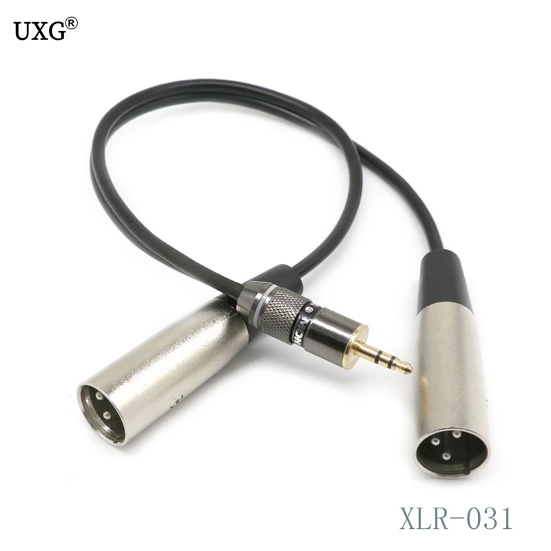 Cables 3,5mm 1/8 de alta calidad estéreo Mini Plug Jack a Dual XLR macho estéreo Breakout Cable 2018 nuevos Cables NM01 30cm - imagen 5