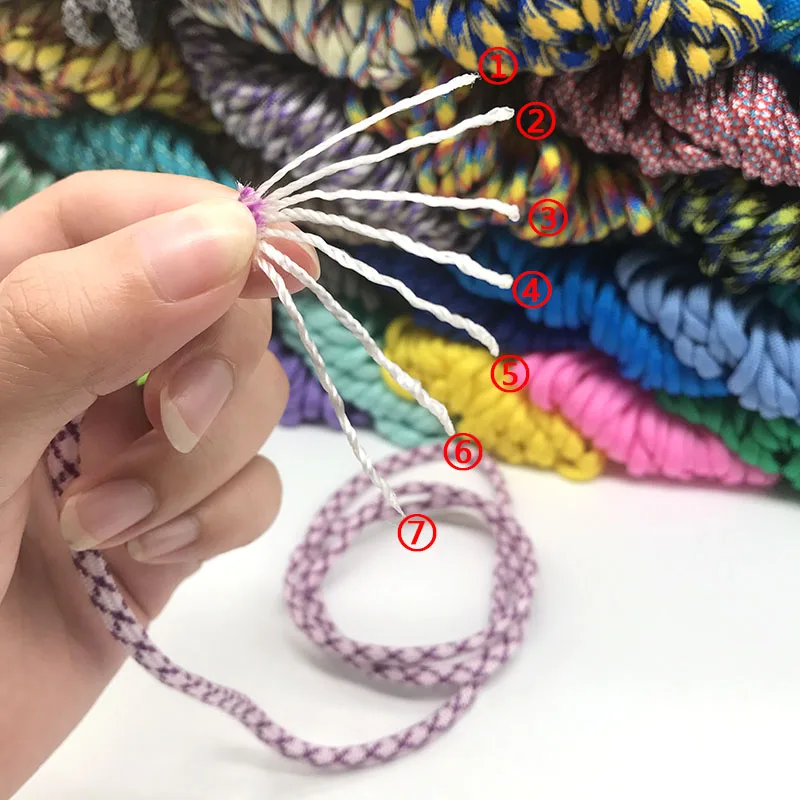 Angitu 34 colores 4mm Paracord 550 manga 7 hebras núcleo para Cable de teclado USB cuerda de Paracord de polipropileno para exteriores supervivencia - imagen 3