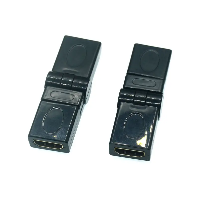 Adaptador chapado en oro HD A hembra, compatible con HDMI, 90, 180, rotación de ángulo recto de 360 grados, versión de datos HD, 1,4 V - imagen 3