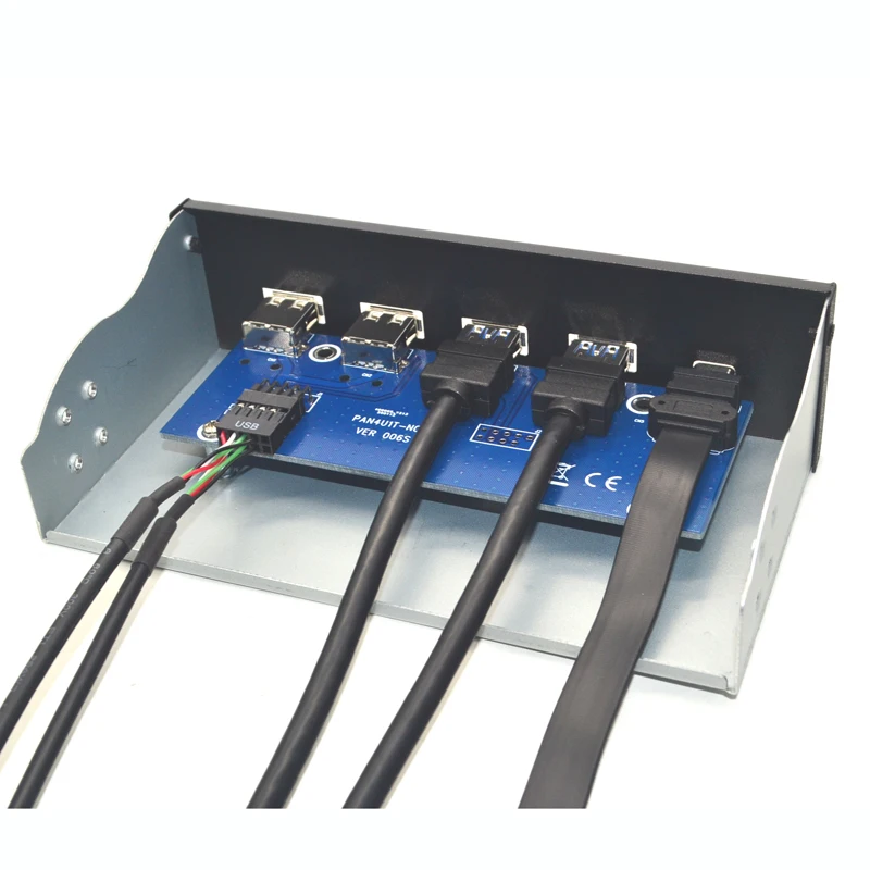 Hub USB de panel frontal USB 3,1 GEN2 de 5,25 pulgadas, 2 puertos USB 3,0 + 2 puertos USB2.0 + 1 puerto TYPE-C con conector TYPE-E para PC de escritorio - imagen 3