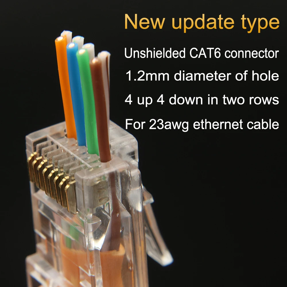 Xintylink Conector Keystone RJ45 CAT6 UTP 8P8C Gold - imagen 5