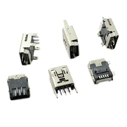 Conector Hembra Mini USB B 5 Pines DIP Vertical/Horizontal Trasera