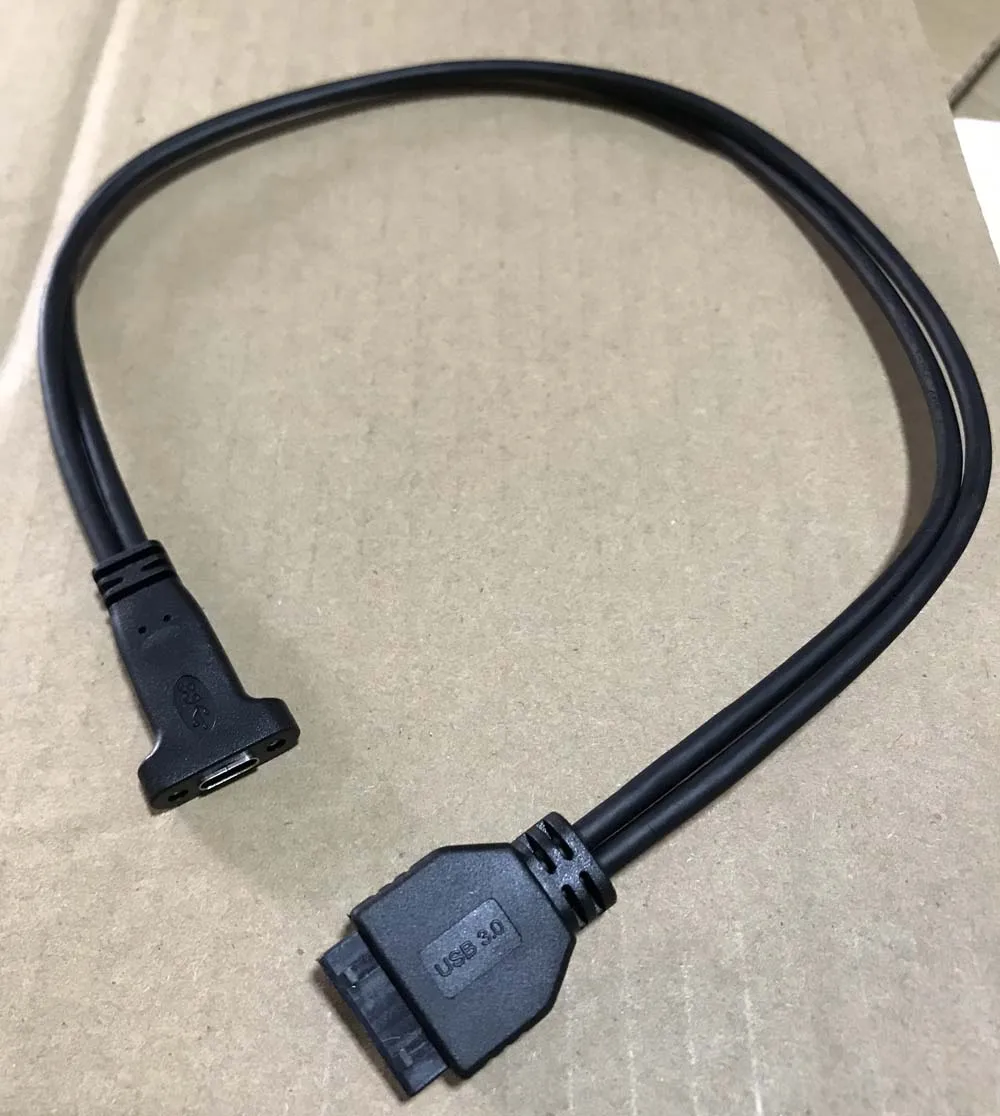 Cable adaptador de 0,5 M, convertidor de USB 3,0, enchufe de 19 pines dentro de la placa base del ordenador A un extensor de extensión de enchufe hembra tipo C - imagen 5