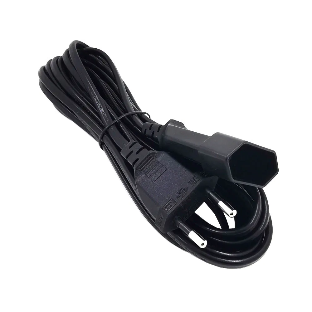 Cable de extensión de alimentación macho a hembra, Cable de cobre certificado VDE de 2 clavijas para PC, ordenador, PDU, UPS, Europeo, ruso, 5m - imagen 2