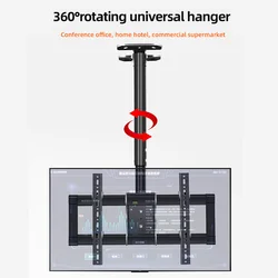 HILLPORT Soporte de techo para TV altura ajustable, rotación 360°