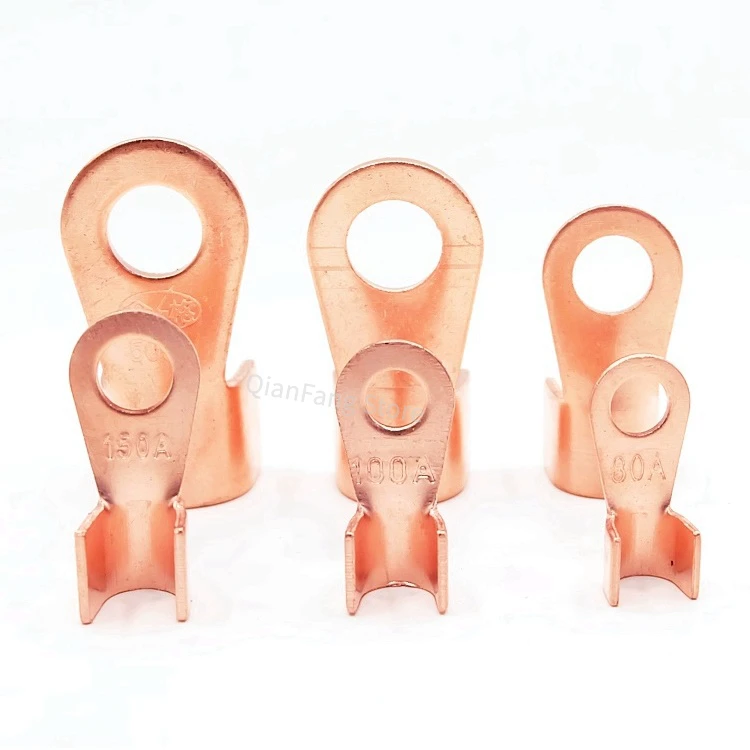 Terminal de alambre de cobre tipo OT, 150A, 200A, 300A, 400A, 500A, 600A, 800A, terminales de nariz desnuda, engarce de boca abierta, empalme de conector de Cable desnudo - imagen 2
