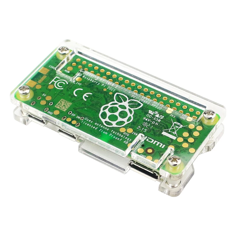 Raspberry Pi Zero 2 W Caja de acrílico Negro transparente Carcasa azul Disipador de calor de enfriamiento pasivo opcional para Raspberry Pi Zero 2 W - imagen 3
