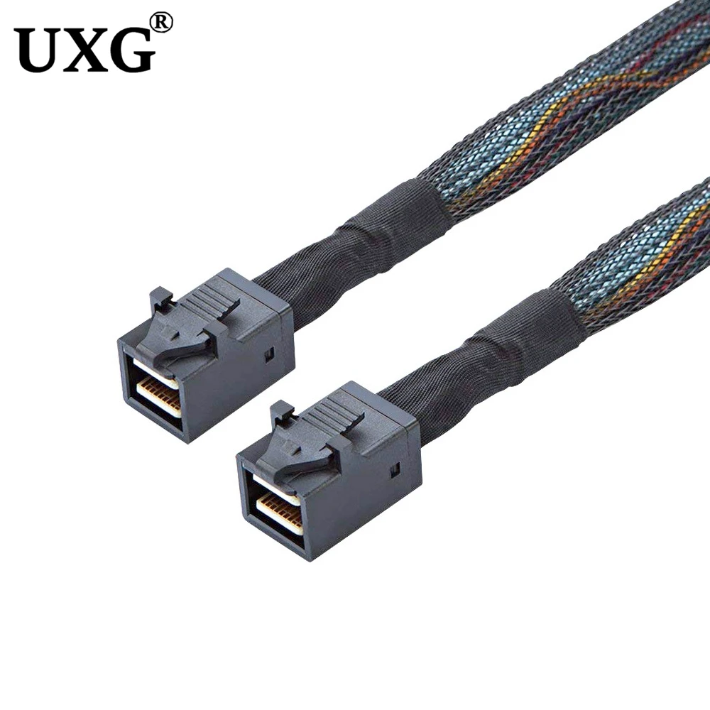 SFF-8643 Mini SAS HD servidor placa base Cable plano posterior SFF 8643 a 8643 HD MINI SAS Cable para ordenador disco duro 0,5 M 2M Cable - imagen 3