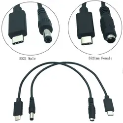Adaptador CC a USB-C Macho 5.5x2.1mm 3A 0.2m – Cable Alimentación