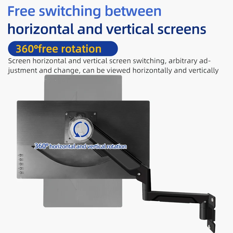 HILLPORT 10"-32" Soporte Monitor Wall Mount Screen Aluminum PC Good Gas Spring Air Press Arm Stand TV Wall Bracket Holder W3 - imagen 5