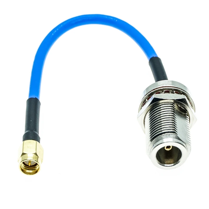 N hembra Jack Mamparo a conector macho SMA RG402 RG-402 Cable coaxial semiflexible 0,141" 50ohm Azul