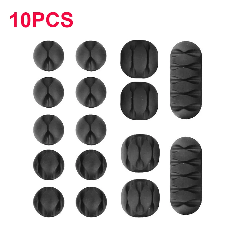 Organizador de cables USB de silicona, bobinador de cables Flexible, Clips de gestión para ratón, soporte de auriculares - imagen 2