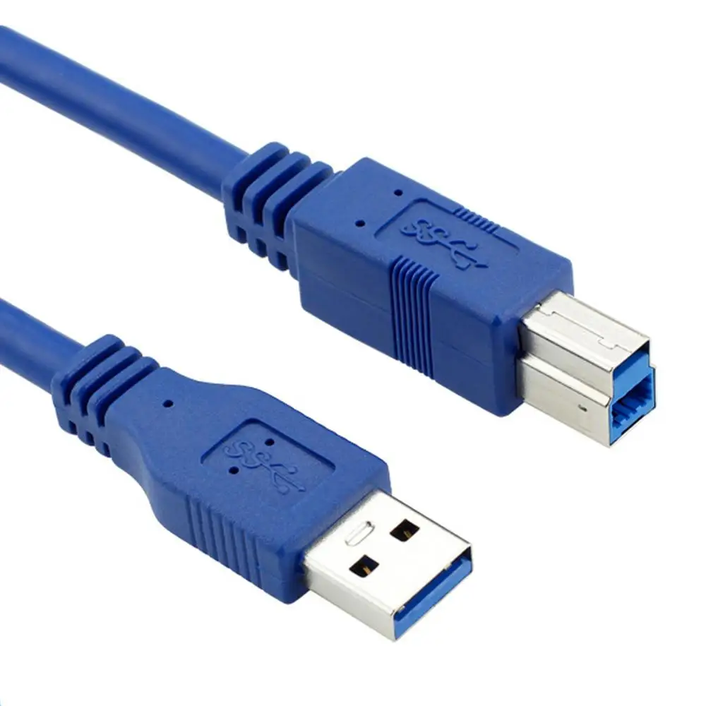 Cable de impresora USB 3.0 Cables de USB-A a USB-B 5Gbps A macho a B macho para escáner de controladores duros externos de escritorio