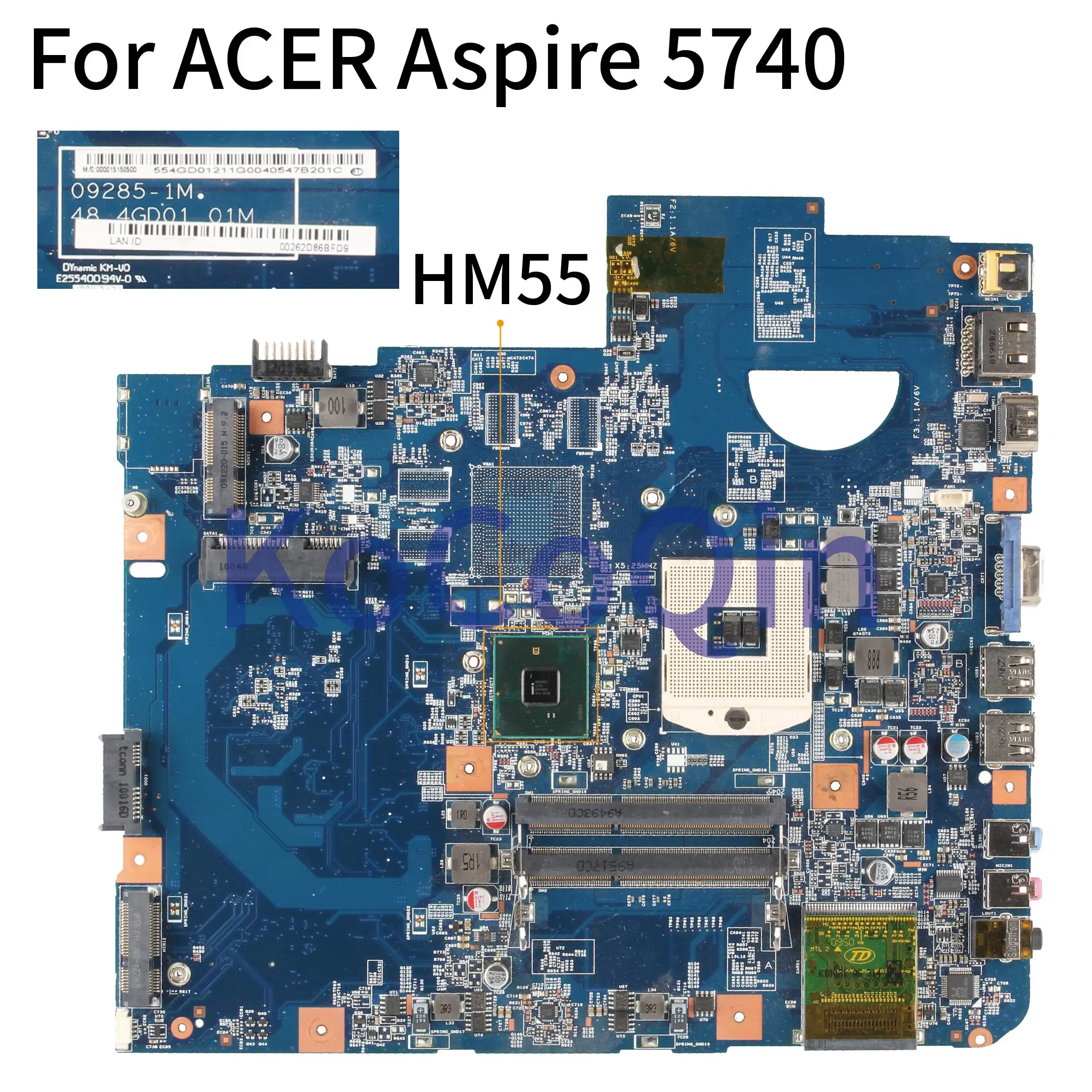 KoCoQin-placa base para portátil ACER Aspire 5740, 5740G, HM55, 48.4GD01.01M, JV50-CP MB, 09285-1M - imagen 3