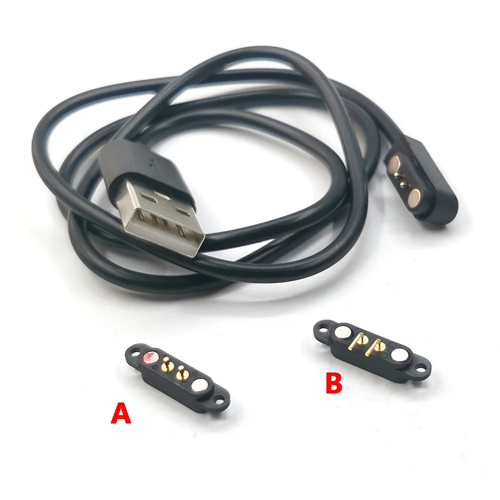 Conector USB a pin Pogo magnético con resorte, paso de 2 pines, 2,8mm, orificio pasante, macho hembra, 2A, 36V CC, Cable de sonda de carga de energía - imagen 3