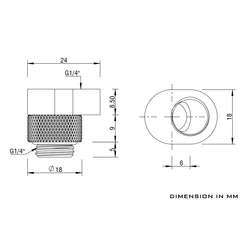 Barrow Racor Giratorio Desplazado G1/4 – POM Ajuste Distancia