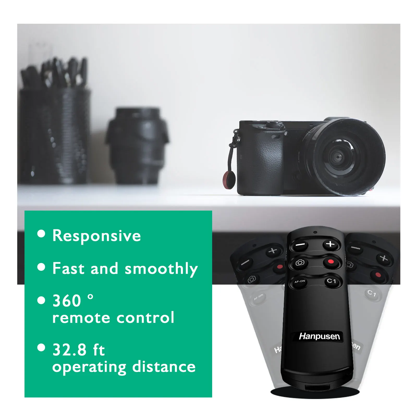 Sony ZV-E10 II, a7RV a7IV FX30 a9II a7RIV a6700 RX100VII 블로깅 YouTube TikTok 촬영용 RMT-P1BT 무선 리모콘 - imagen 3