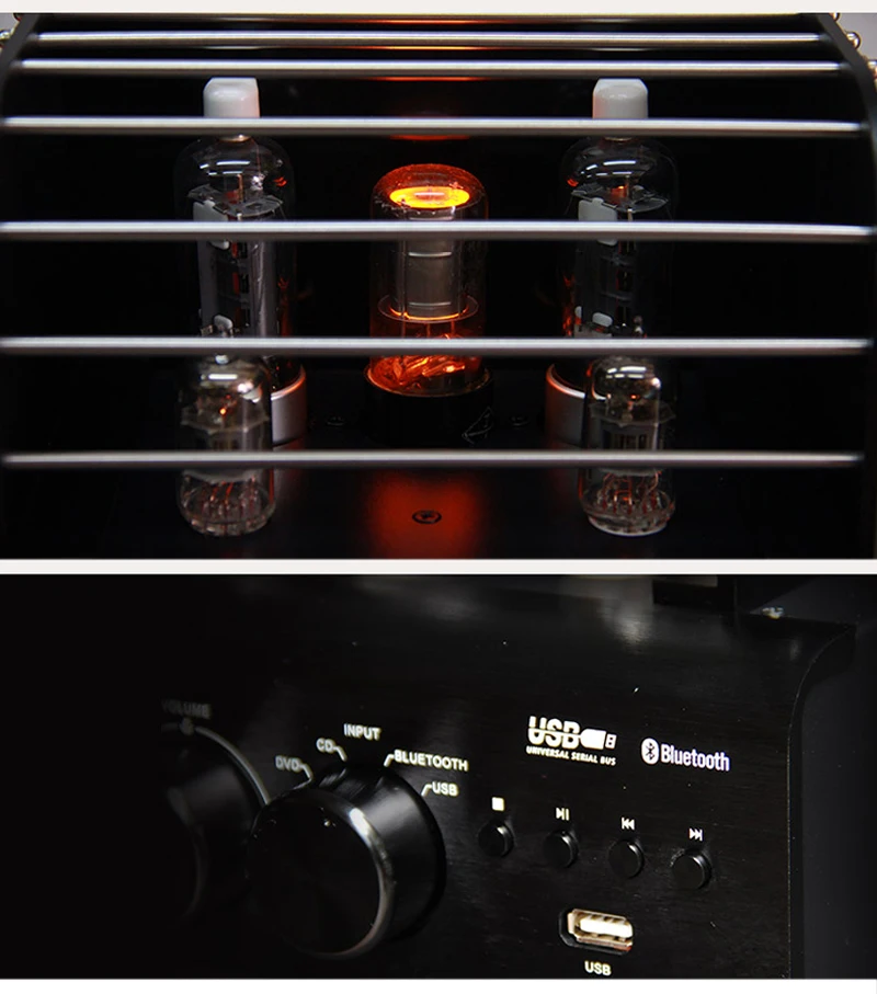 AMPLIFICADOR DE TUBO DE 35W x 2, 220V, HIFI, 5 tubos, AV380, Bluetooth, disco U, reproducción sin pérdidas, potencia de Audio, Clase A - imagen 4