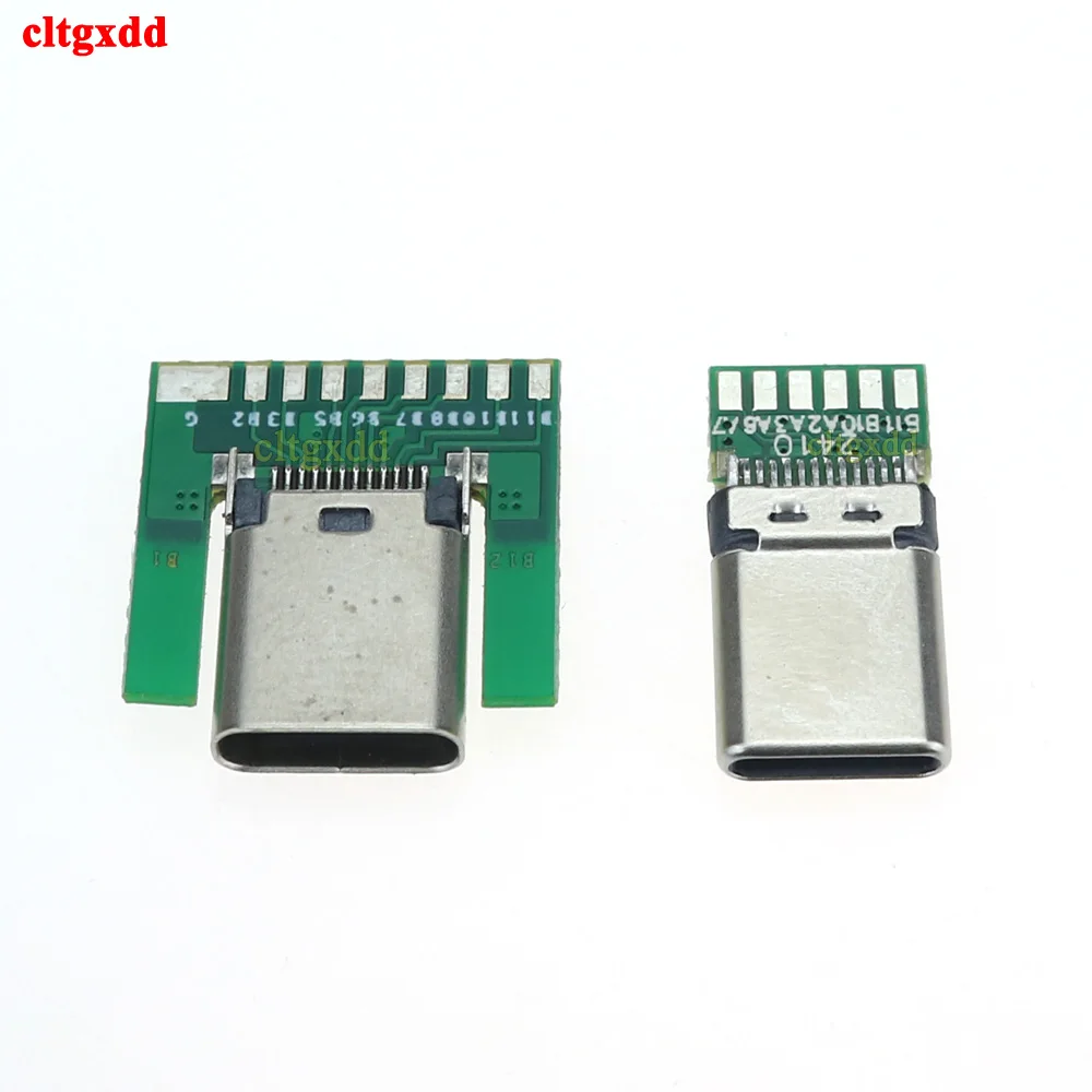 Cltgxdd 1 pieza USB 3,1 tipo C, enchufe macho hembra, Conector de 24 pines con placa PCB, módulo de prueba tipo SMT - imagen 2