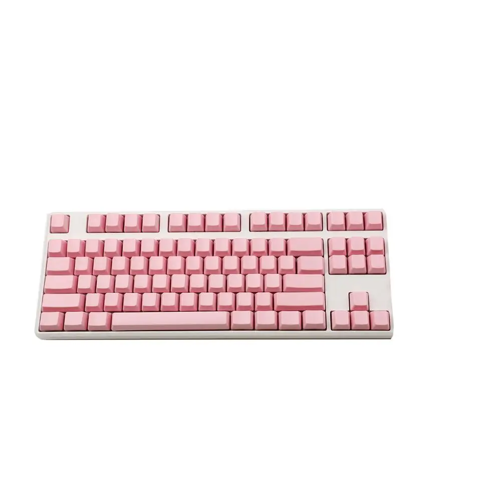 Teclado mecánico para juegos, teclas OEM con diseño ISO ANSI, teclas PBT gruesas, 87 88 en blanco, YMDK, para interruptores Cherry MX