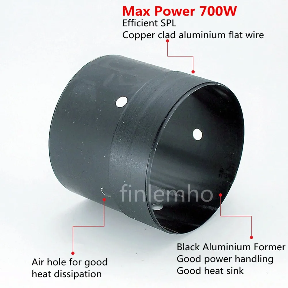 Altavoz Woofer de 62,8mm, bobina de voz, cable plano, piezas de reparación de bajos de pico de 700W para sistema de Audio profesional, altavoz de guitarra - imagen 2