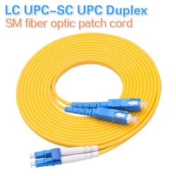 Unids/bolsa de 5 unids/bolsa LC UPC-SC UPC, cable de parche de fibra óptica dúplex, puente de cable de parche óptico
