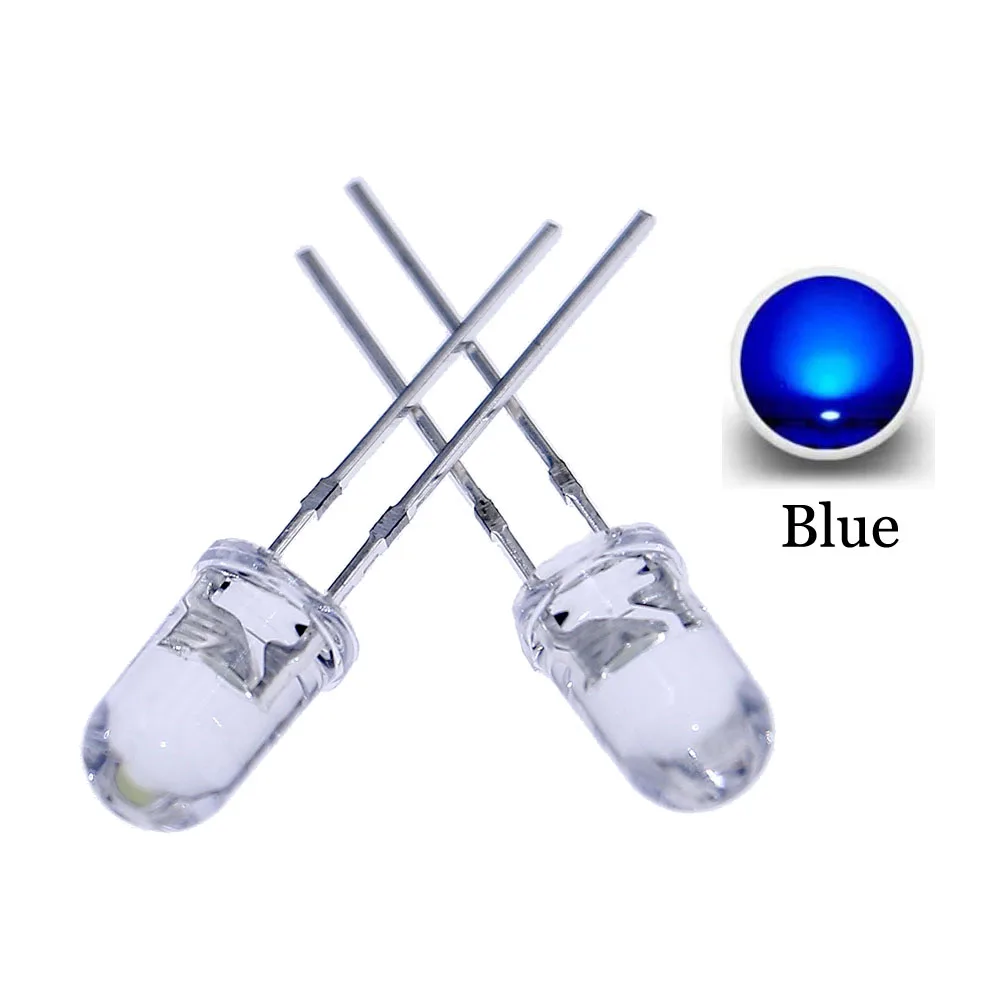 Kit surtido de diodos emisores de luz LED transparentes F5, Kit de bricolaje, 100 piezas, 5mm, blanco, verde, rojo, azul, amarillo, naranja, rosa, morado, Blanco cálido - imagen 4