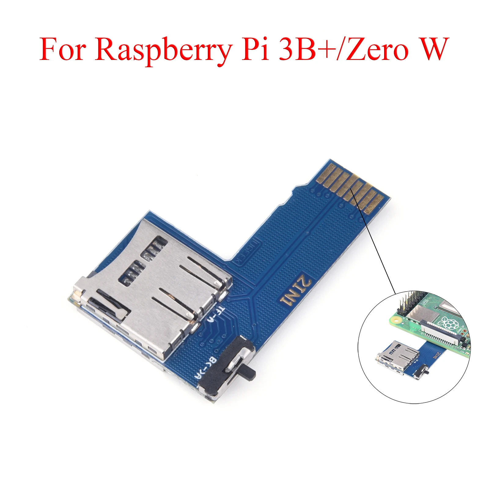 Adaptador de tarjeta TF Dual de sistema Dual, placa de memoria 2 en 1, adaptador de tarjeta Micro SD TF con interruptor para Raspberry Pi 3B +/3B/Zero W