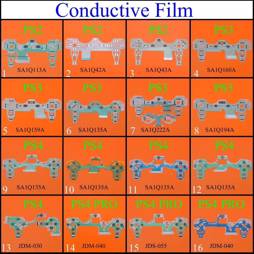 Botones de cinta para PS2 PS3 PS4 Pro Slim JDM 030 040 JDS-55, placa de circuito, controlador, película conductora, teclado, Cable flexible