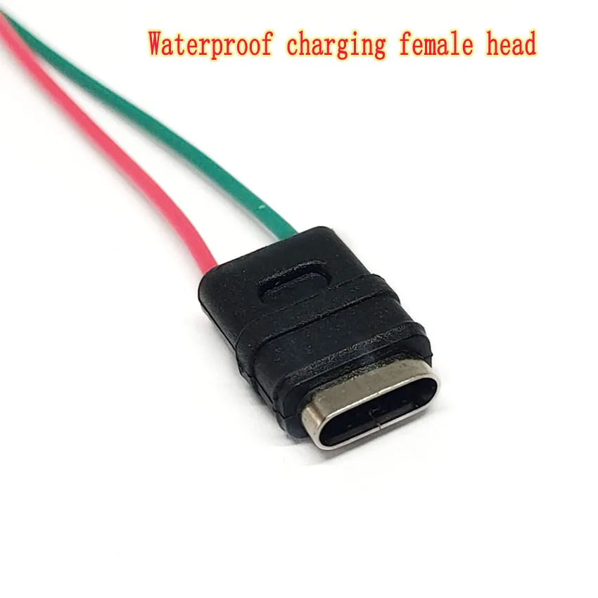 Conector USB tipo C resistente al agua, cable de soldadura, enchufe hembra, carga rápida de alta corriente, puerto tipo c, interfaz de carga, 10 Uds.