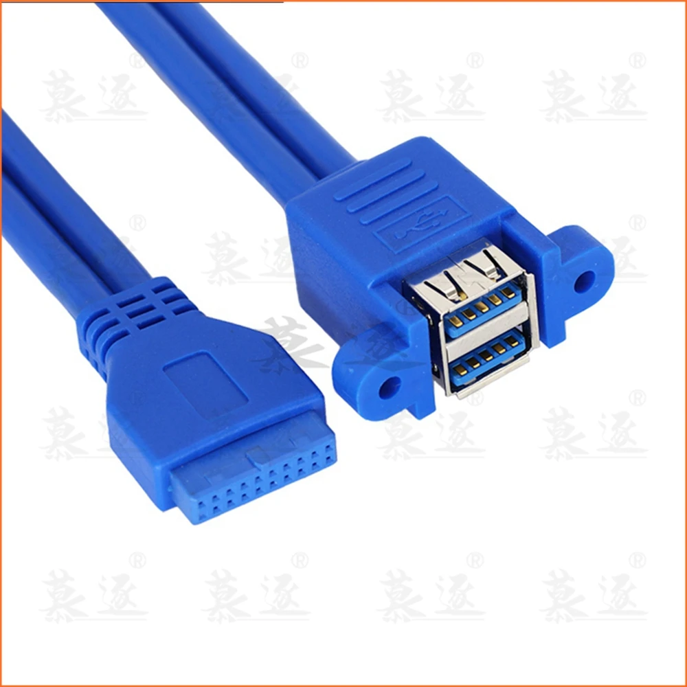 Stapelbar USB 3,0 Weibliche Panel Typ zu Placa base 20Pin Header Kabel Puertos duales 50cm - imagen 4