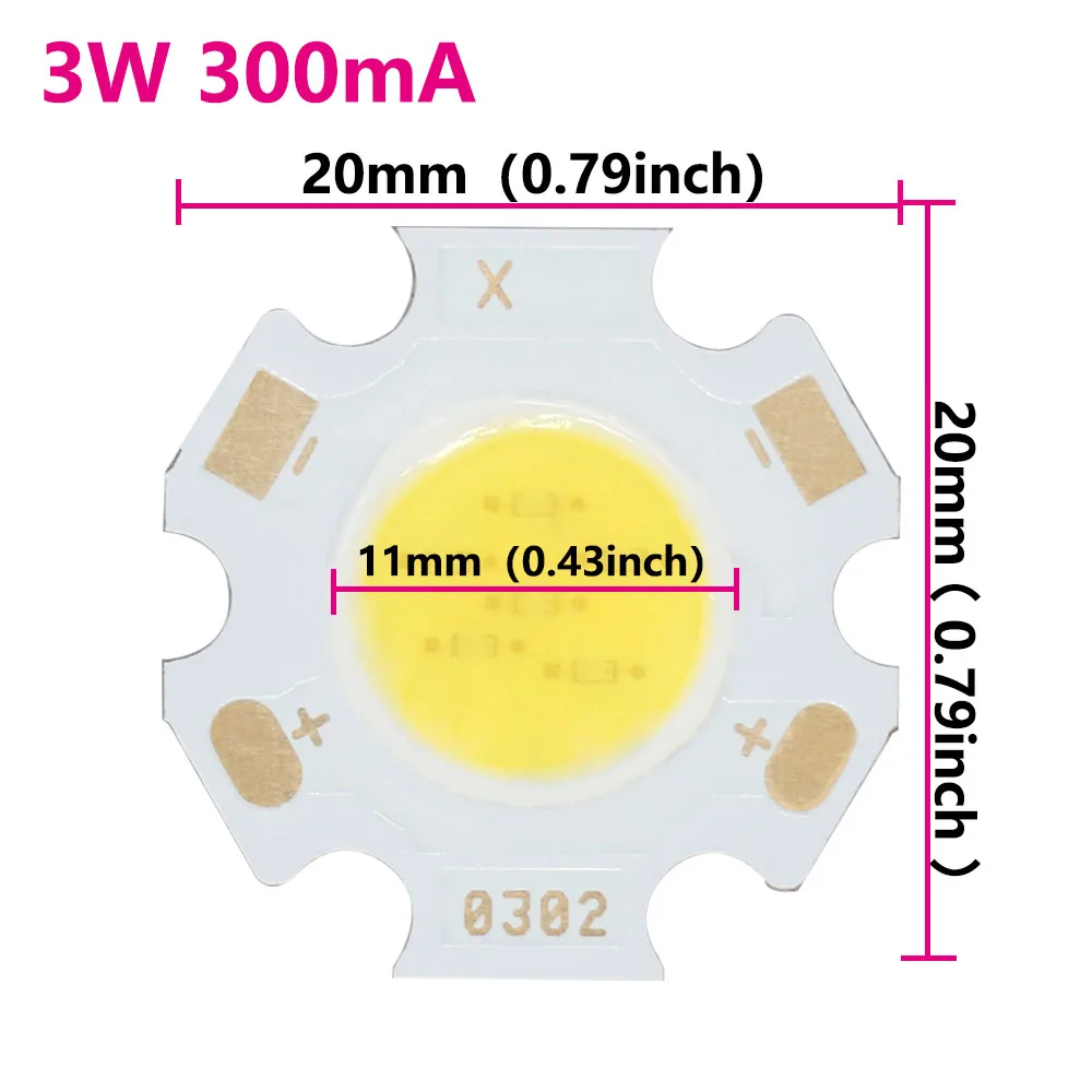 5 uds COB LED 3W 5W 7W 10W Neutral blanco frío cálido 20mm Chips lámpara 300mA para foco Downlight accesorios de fuente de luz DIY - imagen 4