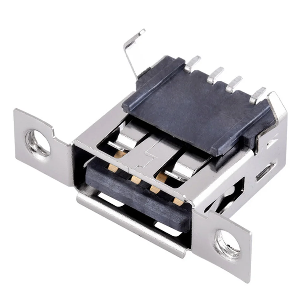 5-30 Uds USB tipo A Micro USB 2,0 conector hembra 4 pines puerto USB conector de base toma de carga trasera con orificios para tornillos 4P - imagen 2