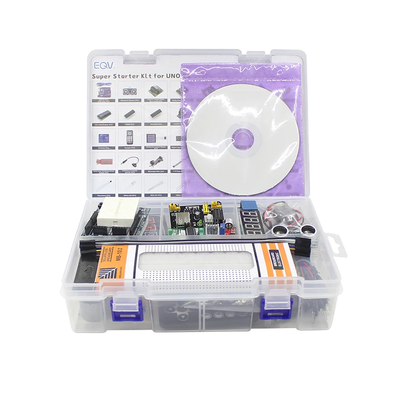 EQV Super Starter Kit para Arduino UNO R3 - Uno R3 Placa de pruebas/Motor paso a paso/Servo SG90/1602 LCD/cable de puente/Tutorial de CD - imagen 5