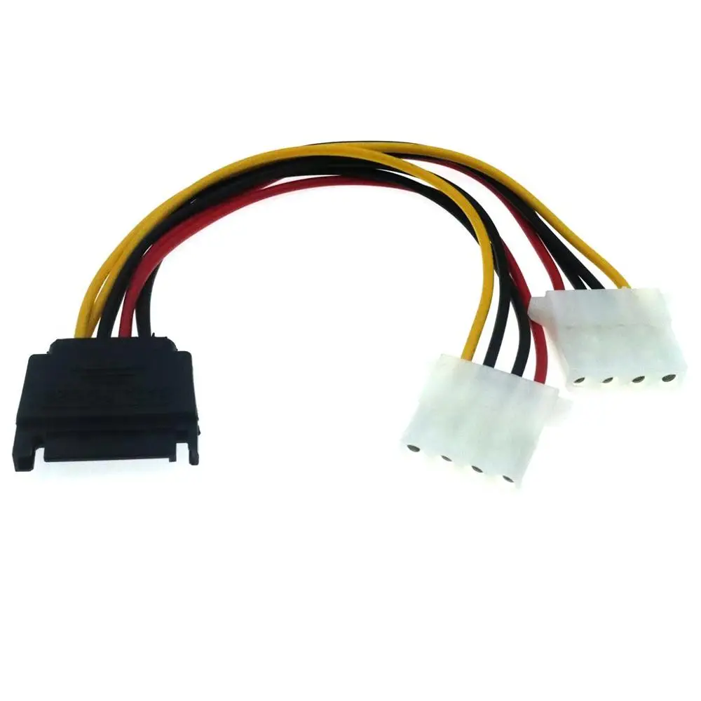 Adaptador de Cable de alimentación para disco duro IDE Molex a Serial ATA SATA, convertidor de línea divisor macho a Bus, doble 4 pines, 20cm, mejor precio - imagen 3