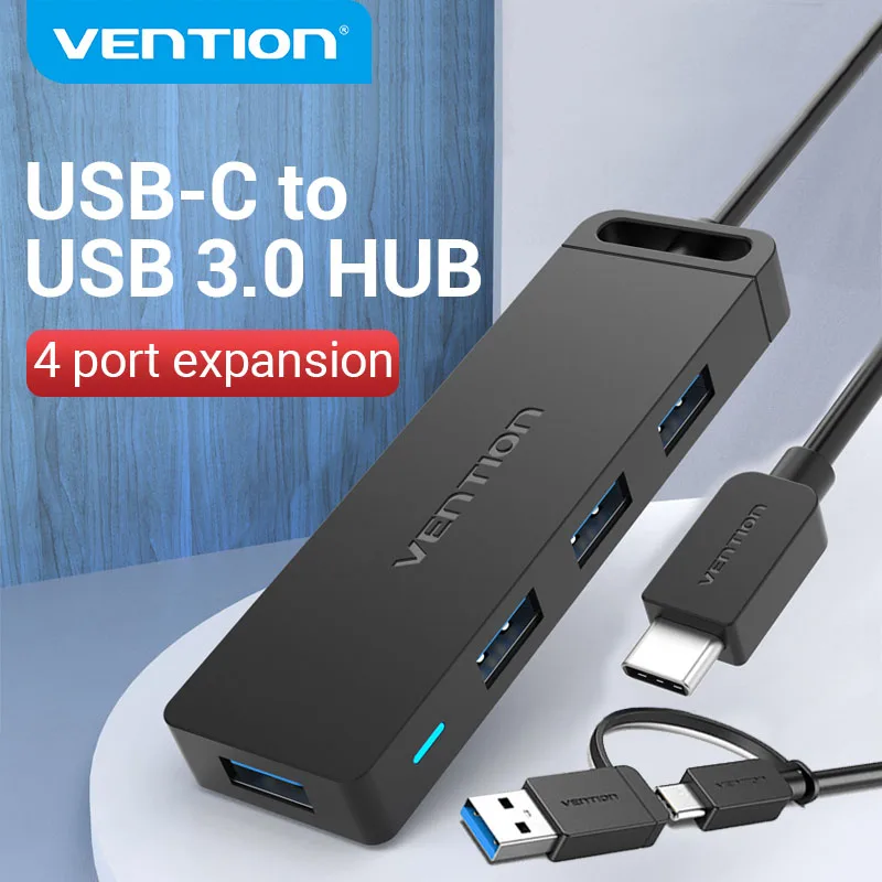 Vention HUB USB 3.0 2.0 4 Puertos Micro USB Divisor Puerto Alimentación Adaptador OTG Alta Velocidad Múltiple Ordenador Portátil Teléfono - Vista principal del producto