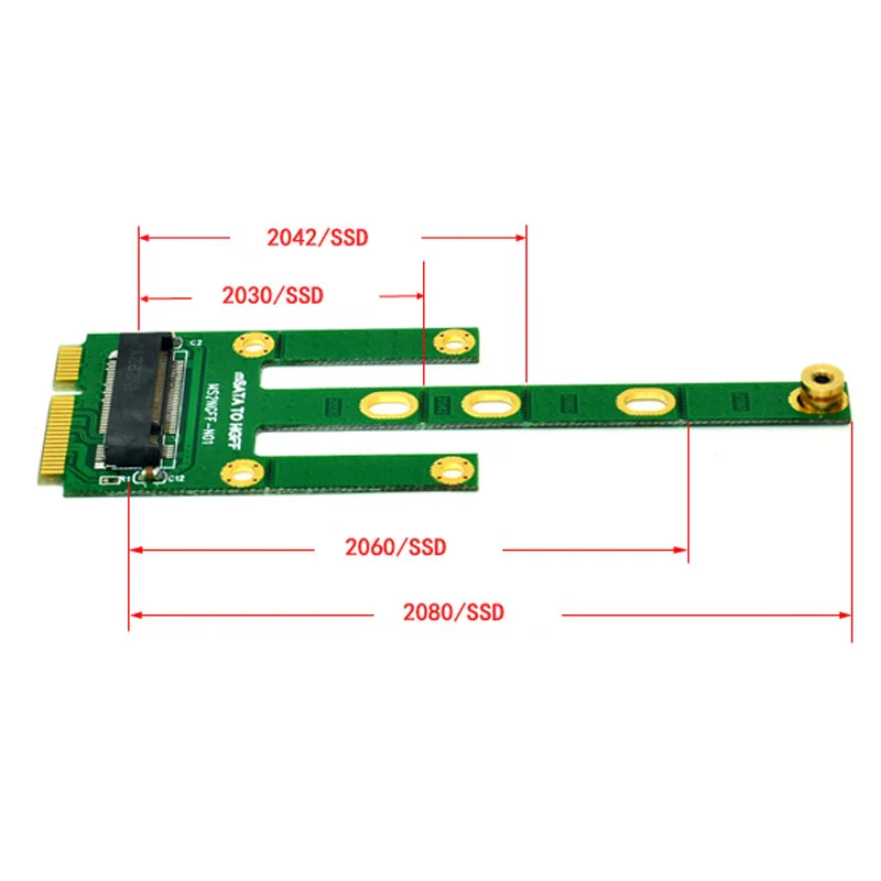 Adaptadores mSATA a M.2 NGFF convertir tarjeta 6,0 Gb/s NGFF M.2 SATA-Bus SSD B clave a mSATA macho Riser M.2 adaptador para 2230-2280 M2 SSD - imagen 5