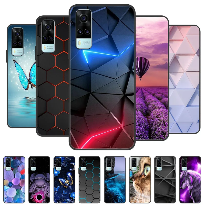 Para Coque vivo Y31 2021 Funda trasera de silicona Funda de teléfono para Vivo V2036 Fundas parachoques suave Funda para Vivo Y 31 VivoY31 2021 Bolsa