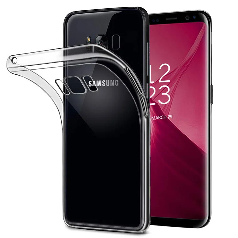 Fundas de teléfono TPU transparentes de silicona ultrafina para Samsung Galaxy S8/S8 Plus S8Plus, funda trasera protectora para cámara SamsungS8Plus
