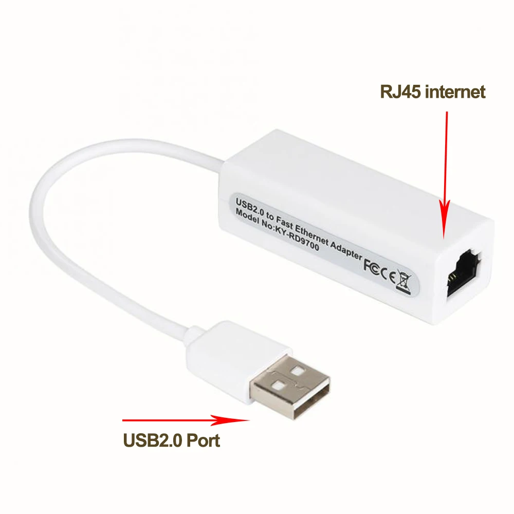 Adaptador Ethernet USB para ordenador portátil, tarjeta de red de 10Mbps, RJ45, USB C Lan para Windows 7/8, D9700, Cable de Internet con Cable - imagen 4