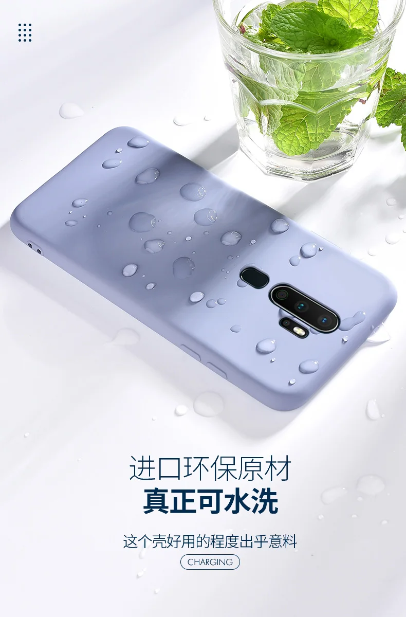 Para OPPO A9 2020 funda de silicona líquida suave piel delgada cómoda funda protectora trasera para oppo a5 2020 OPPO A11X shell - imagen 5