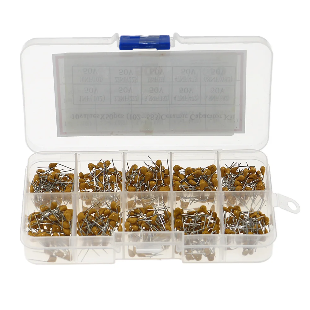 500 Uds. 10 valores cada 50 Uds. 1nF ~ 68nF kit de condensadores cerámicos monolíticos multicapa caja 102 222 332 472 682 103 223 333 473 683 - imagen 3