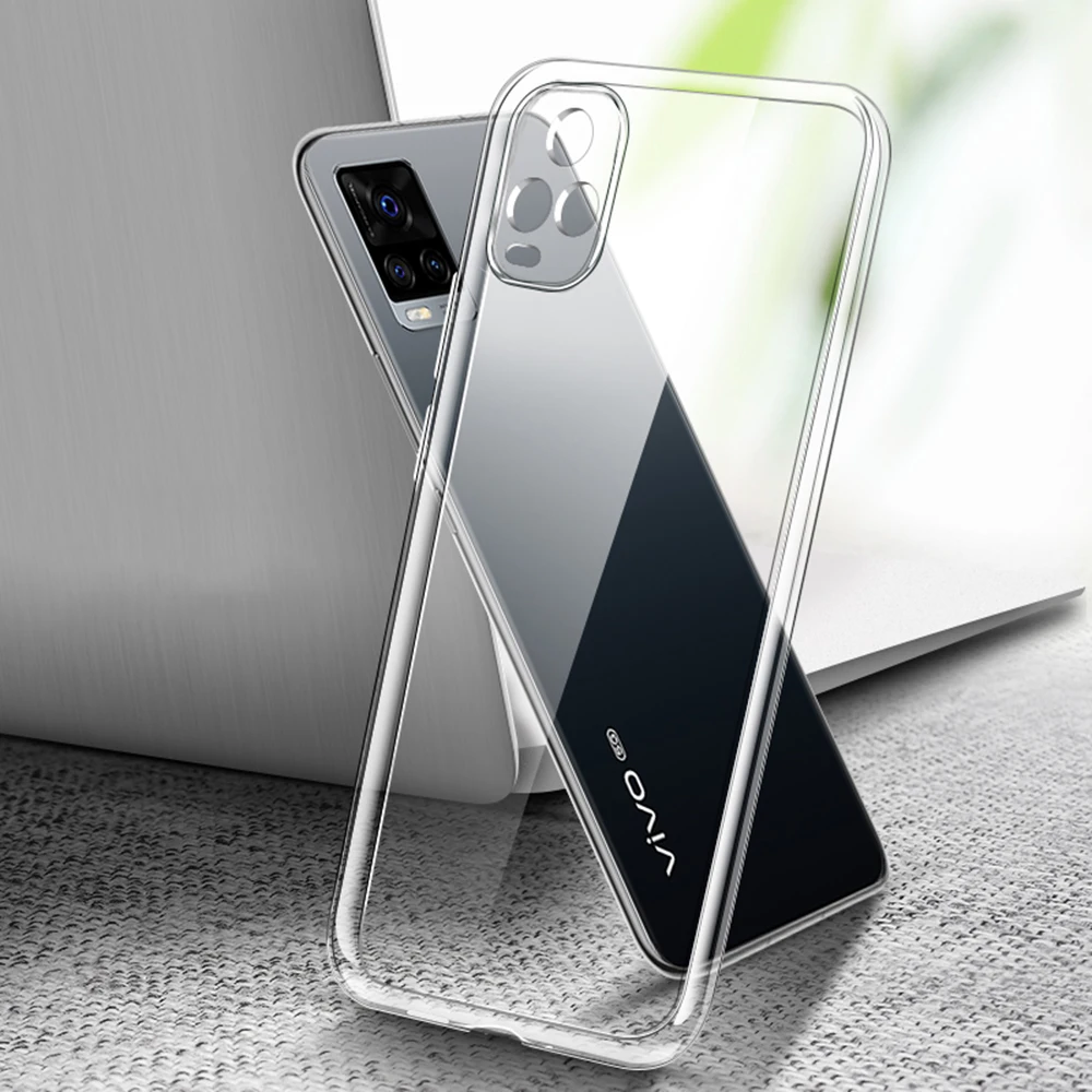 Funda de teléfono transparente para VIVO Y21 Y21S Y33S 2021, protección de lente de cámara de TPU suave, cubierta trasera transparente Y33 S, funda protectora - imagen 2
