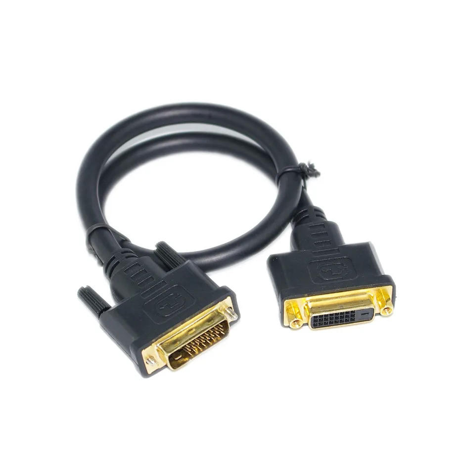 Cable DVI DVI-D a DVI 24 + 1 macho a macho/hembra, Cable de Monitor de DVI-D de doble enlace para PC, Porjector HDTV, 0,5 M