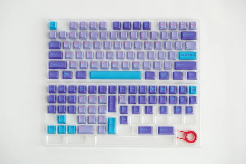 Juego de 129 teclas GMK Vaporwave, teclas de sublimación de tinte PBT, teclas de perfil de cereza para teclado 61 64 68 84 96 980 104 - imagen 4