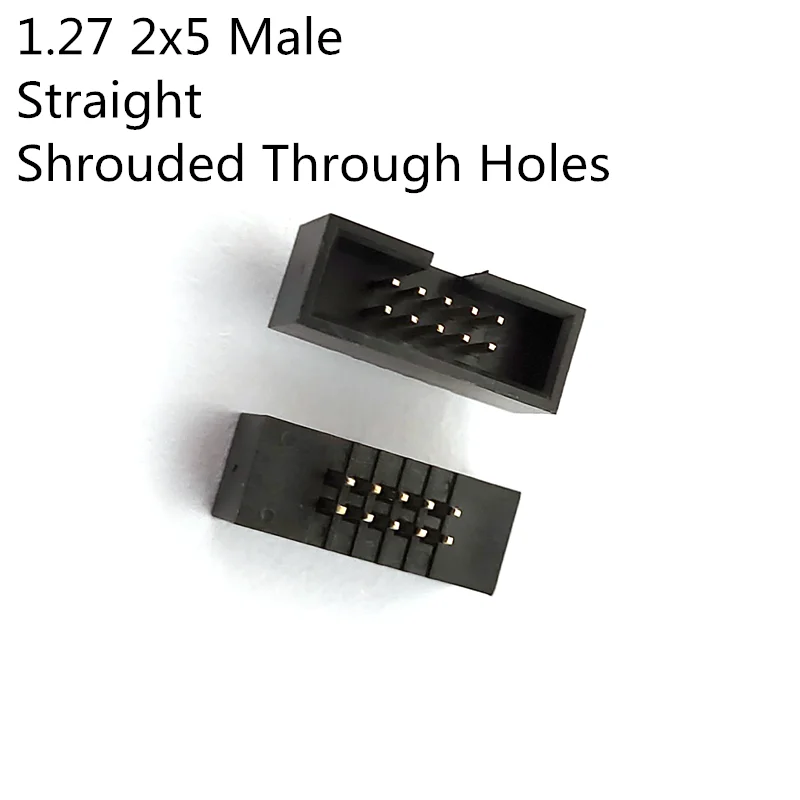 10 Uds espaciado 1,27mm 2x5Pin IDC caja encabezado cubierto macho hembra PCB receptáculo enchufe SMD conector de agujeros rectos - imagen 2